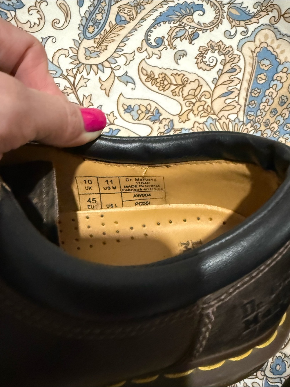Dr. Martens Dark Brown Leather 5-Eye Lace-Up Oxfords with Yellow Welt - Picture 2 of 7